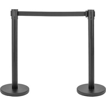 Postes Delimitadores Unifila Cinta Retractil Negra Fila 2pz Color Del Poste Negro