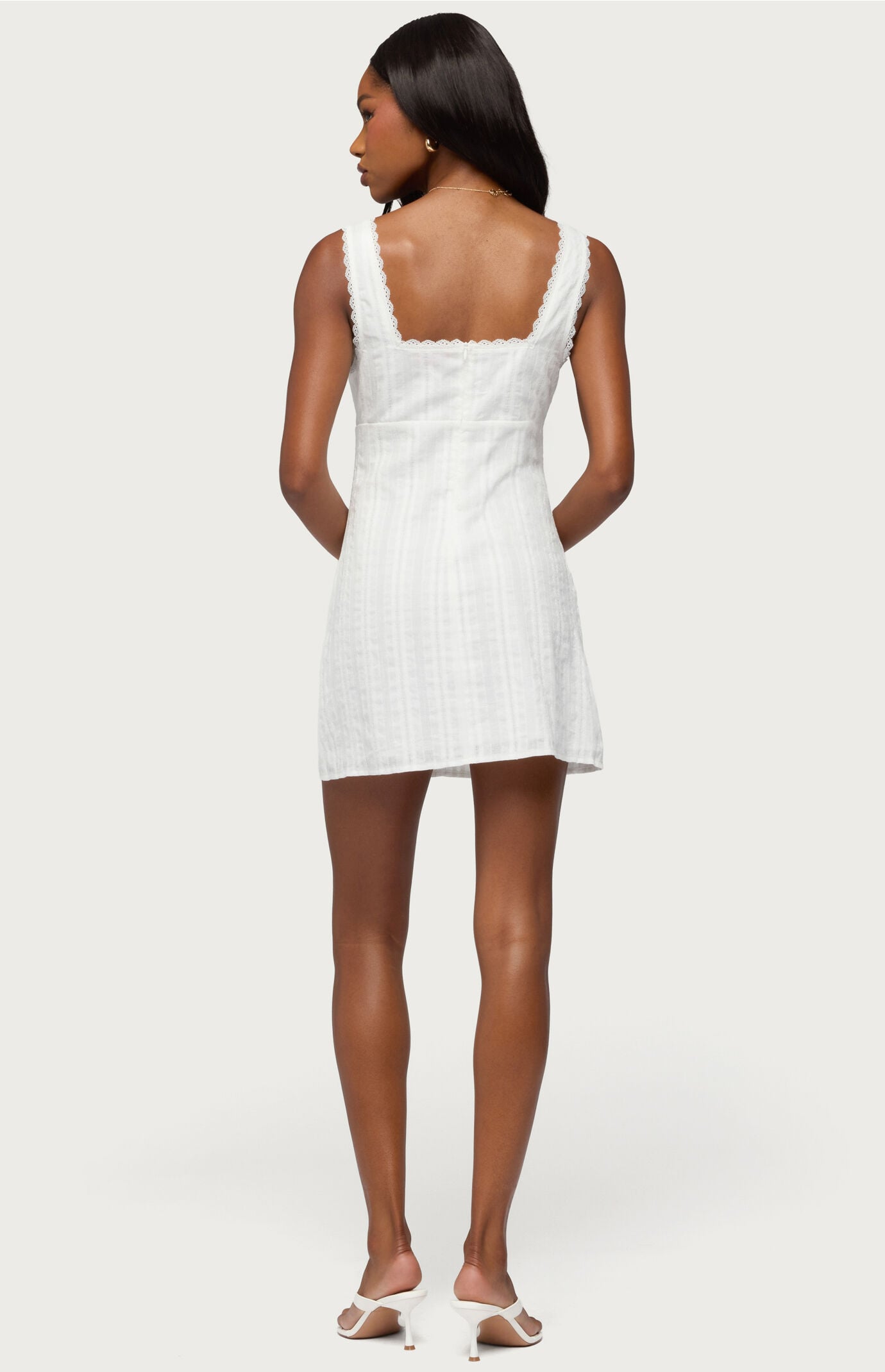 Edikted Citrina Lacey Striped Mini Dress