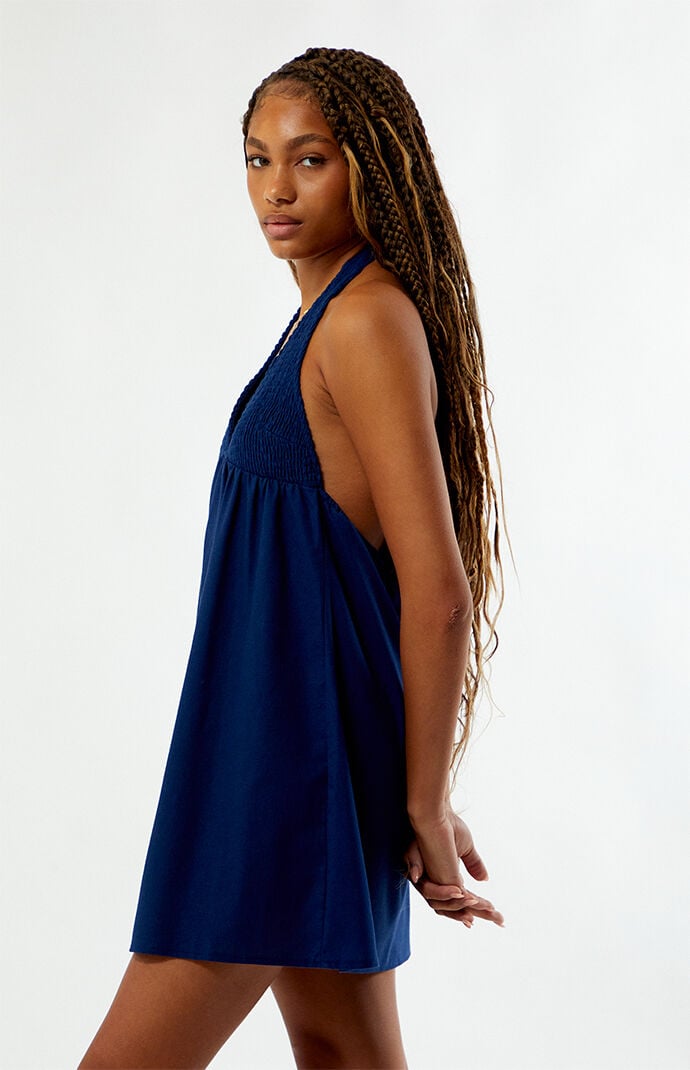 Your Favorite Smocked Halter Linen Mini Dress