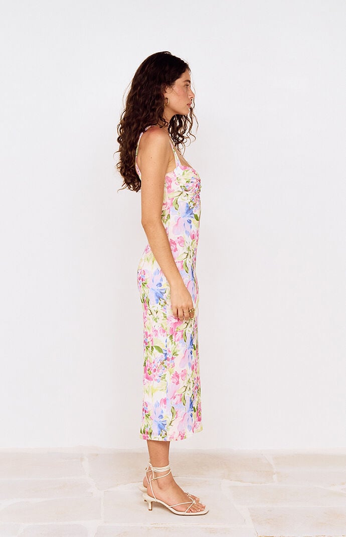 MINKPINK Celina Floral Mesh Midi Dress