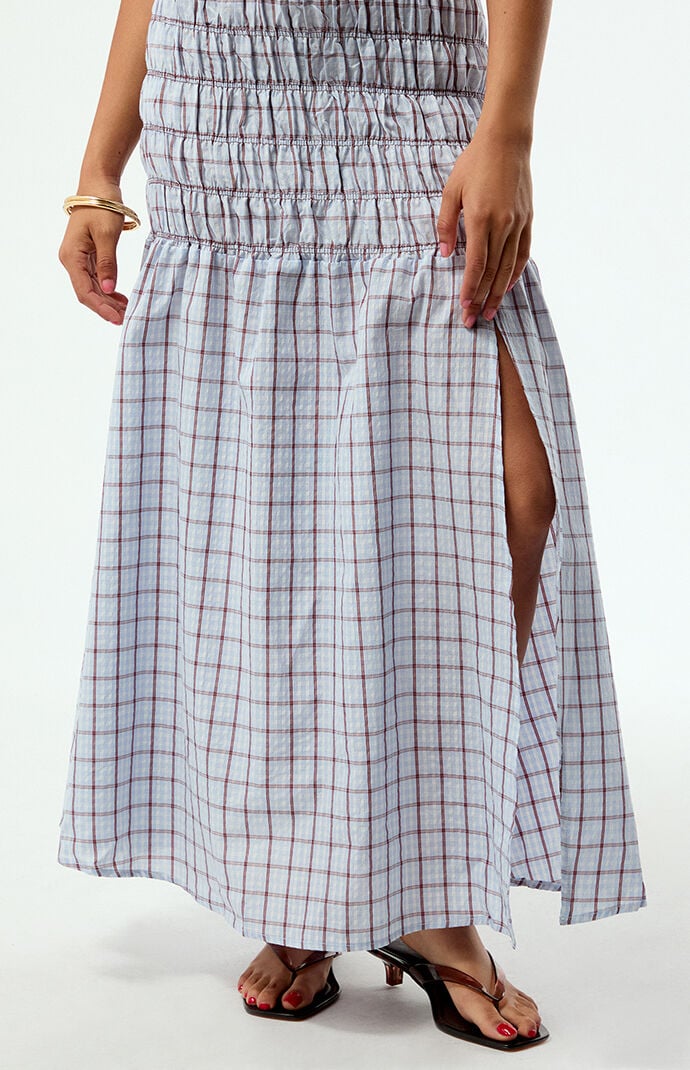 Daisy Street Plaid Lagoon Maxi Dress