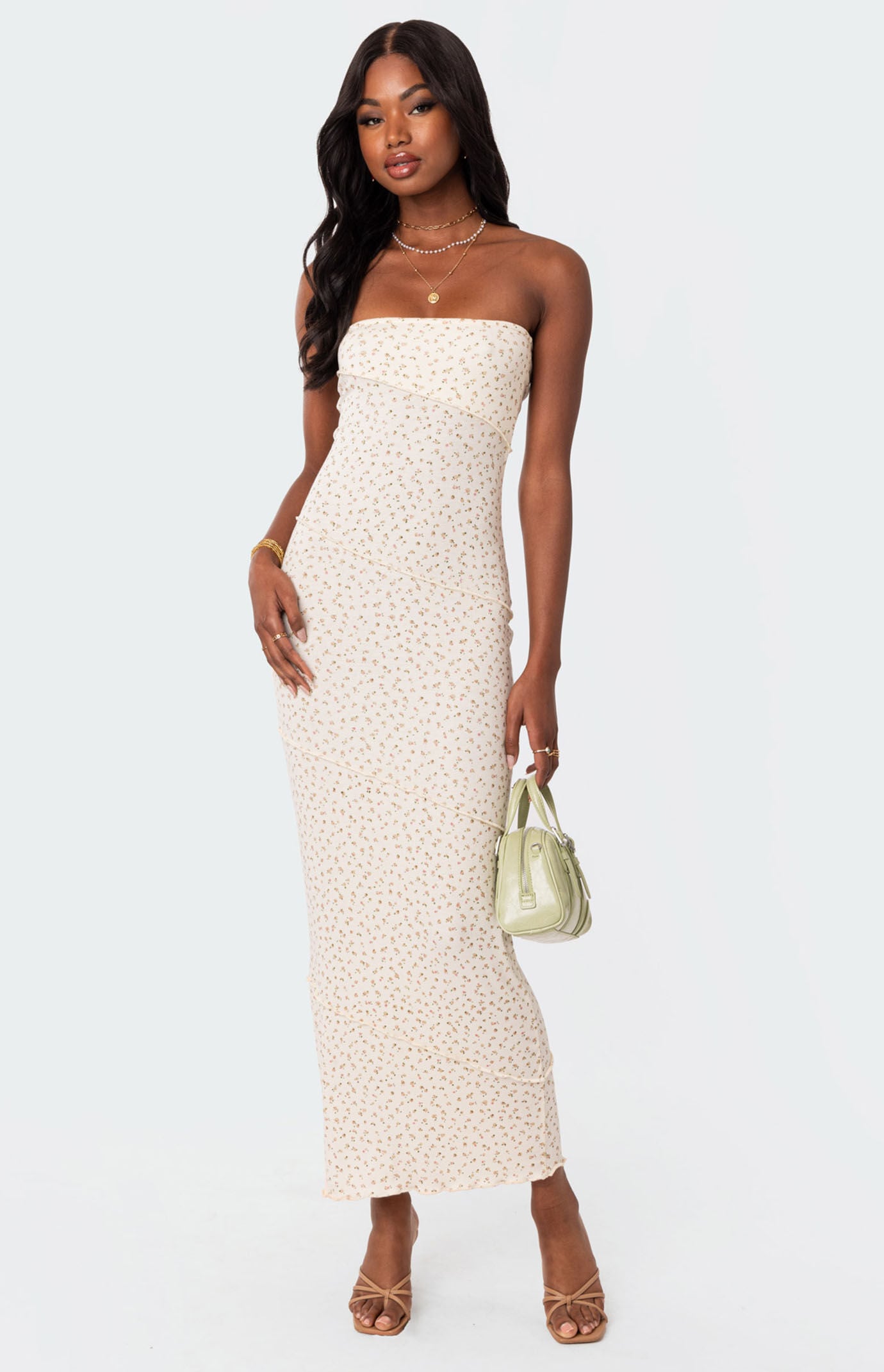 Edikted Lynn Ribbed Maxi Dress