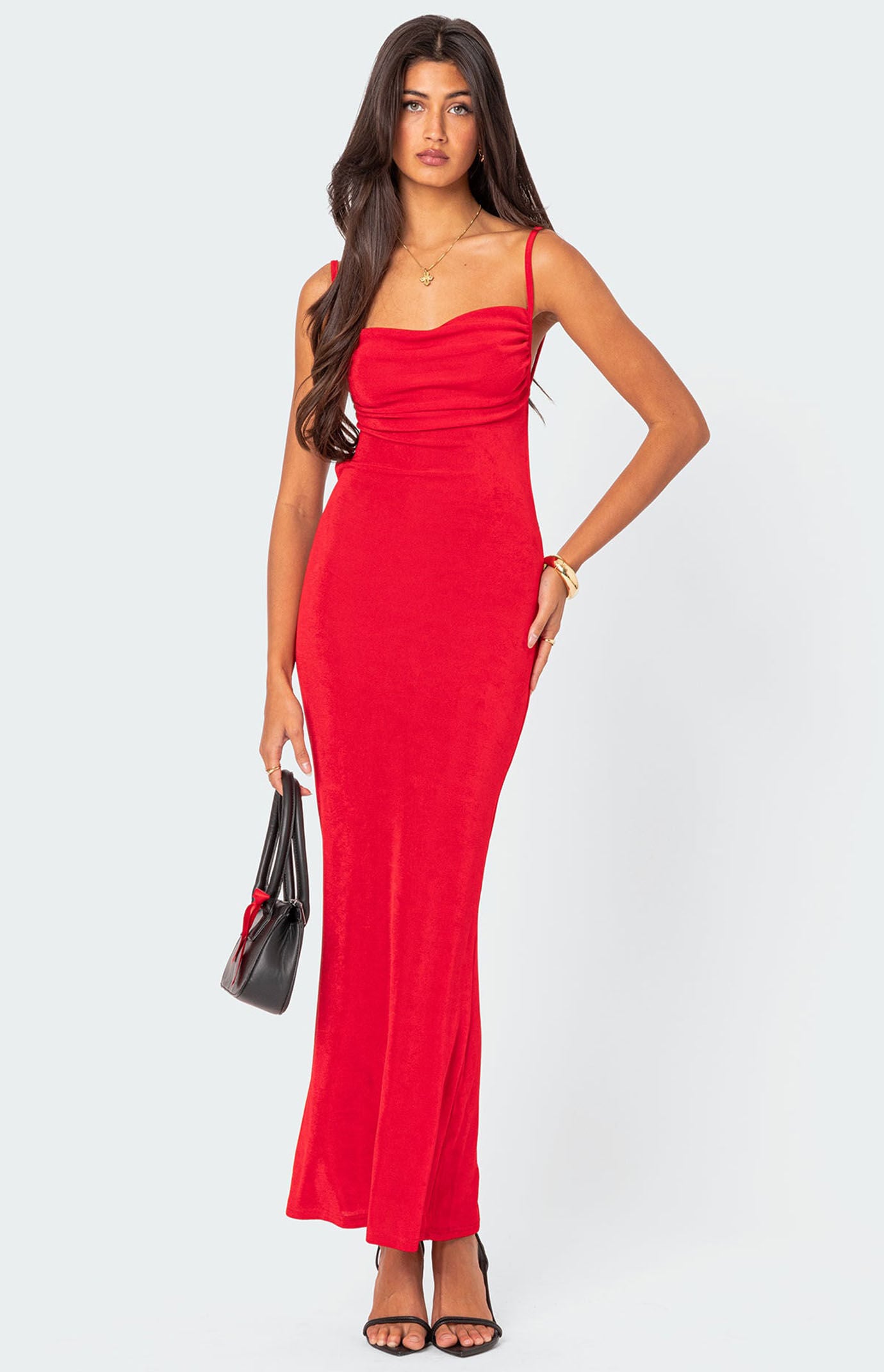 Edikted Clea Open Back Maxi Dress