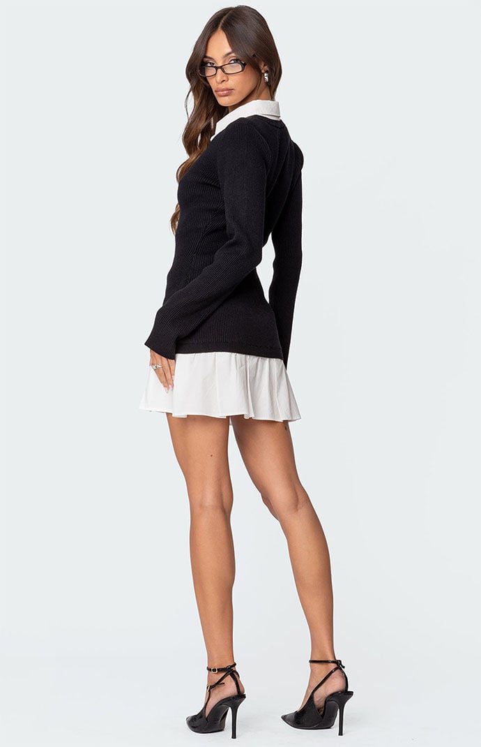 Edikted Two in One Collared Sweater Dress