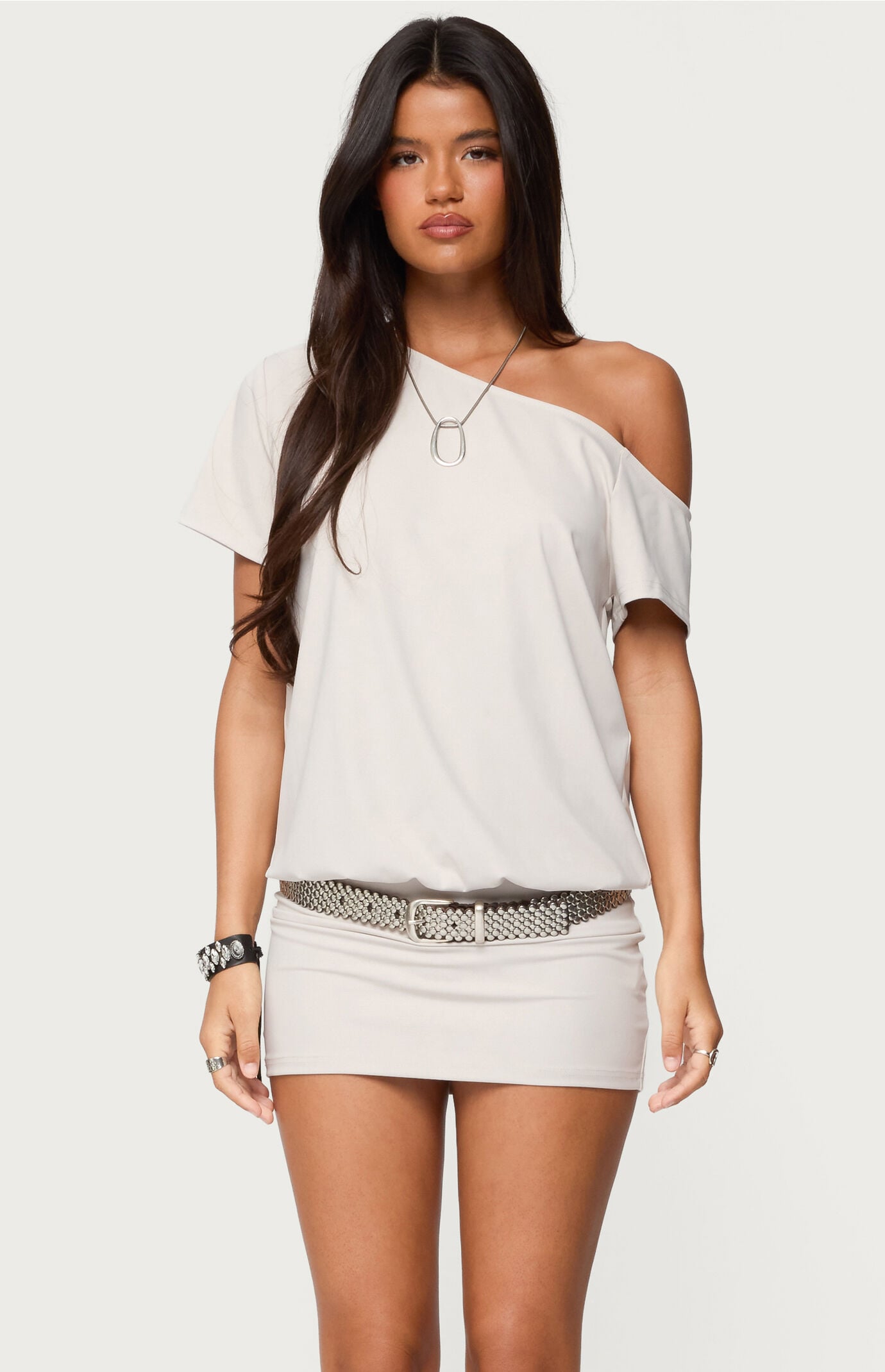 Edikted Dorie Off Shoulder Cut Out Mini Dress