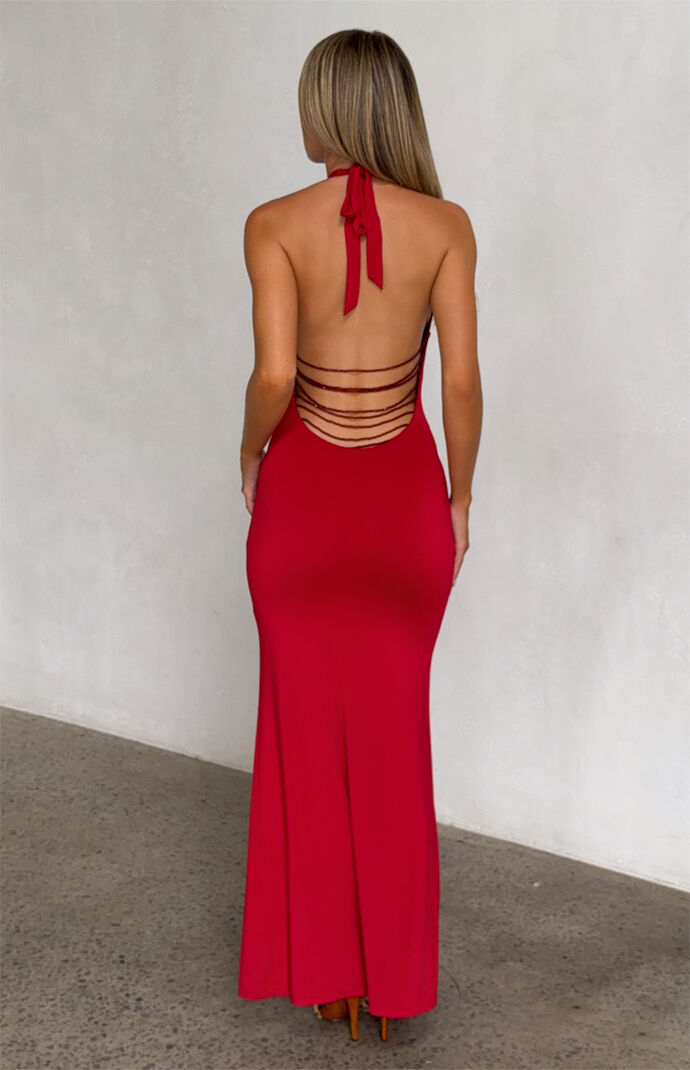 Tiger Mist Solyne Beaded Halter Maxi Dress