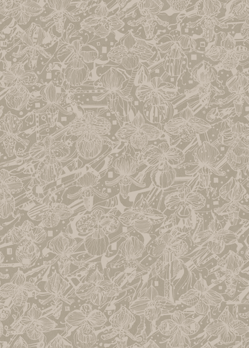 Reval Wallpaper Orkidéblomster - Vitbeige - Koltecknad orkidétapet i beige – högkvalitativ tapet för en personlig och harm...