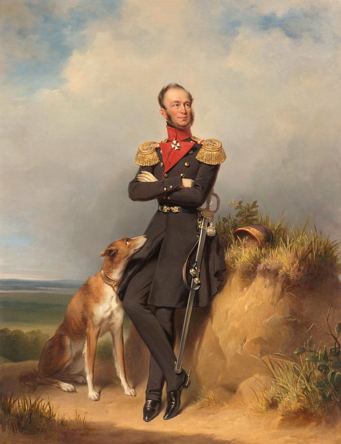 Kunstwerk Portret van Willem II, koning der Nederlanden - Jan Adam Kruseman