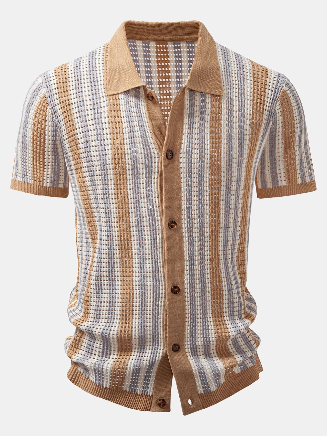 Chemise en crochet à œillets rayés