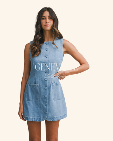 Mable Denim Front Button Mini Dress