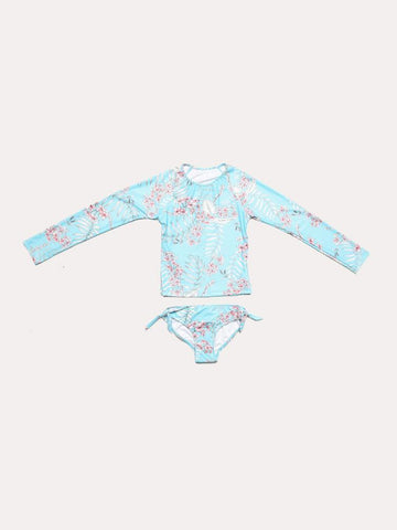 Seafolly Girl's Tahitian Skies Long Sleeve Surf Set - Saint Bernard