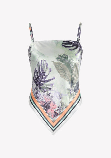 Strapless Printed Top