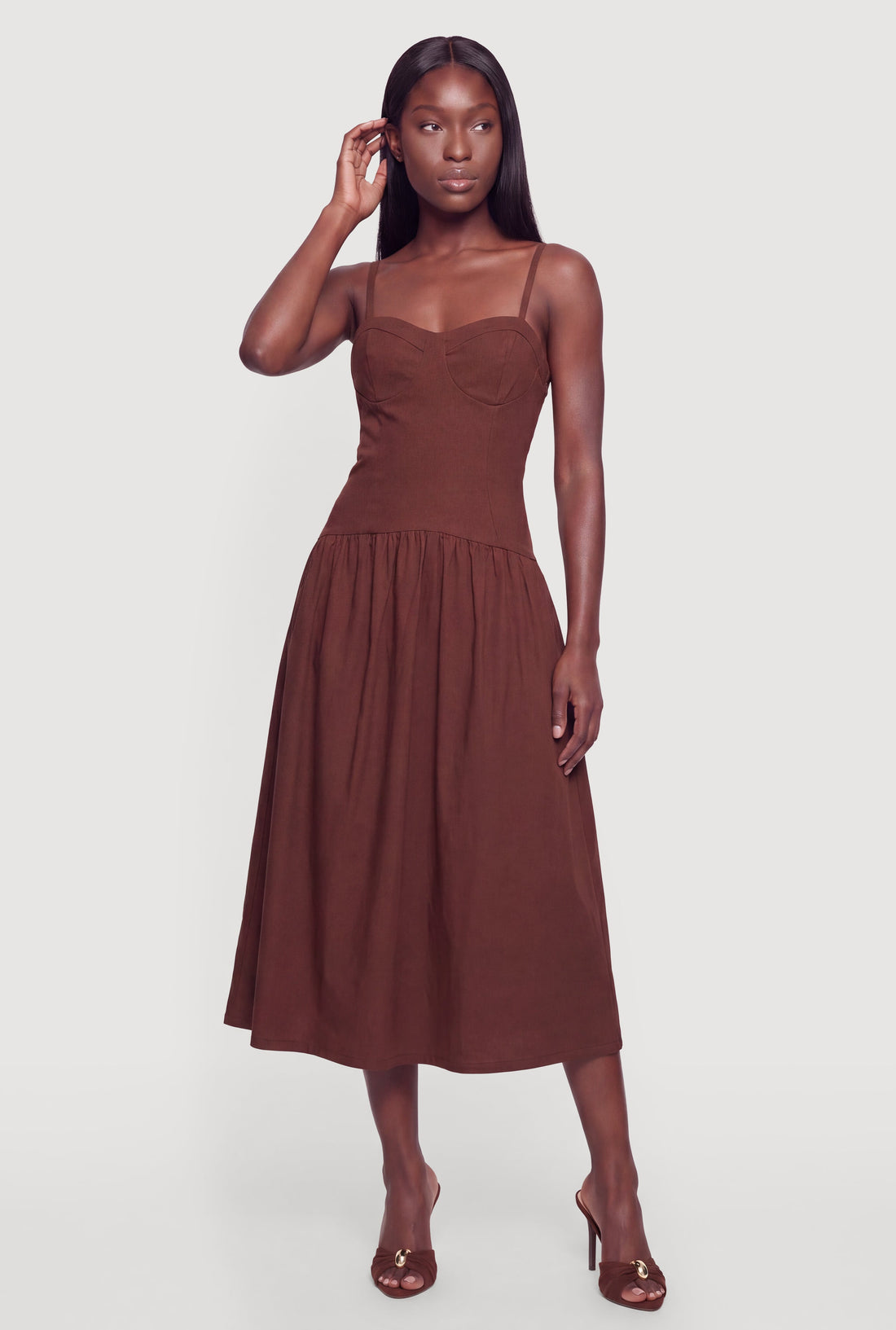 Sweetheart Neckline Midi Bustier Dress
