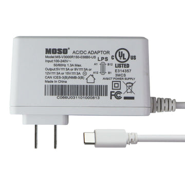 MOSO MSV3000R150-038BO-US USB-C (5V/3A) AC/DC Adaptor - White