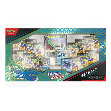 Pokemon Crown Zenith Sea & Sky Premium Collection (14 Booster Packs, 4 Foil  Cards, Oversize Card & More!)