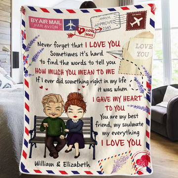 I Gave My Heart To You - Gift For Couples, Personalized Blanket.