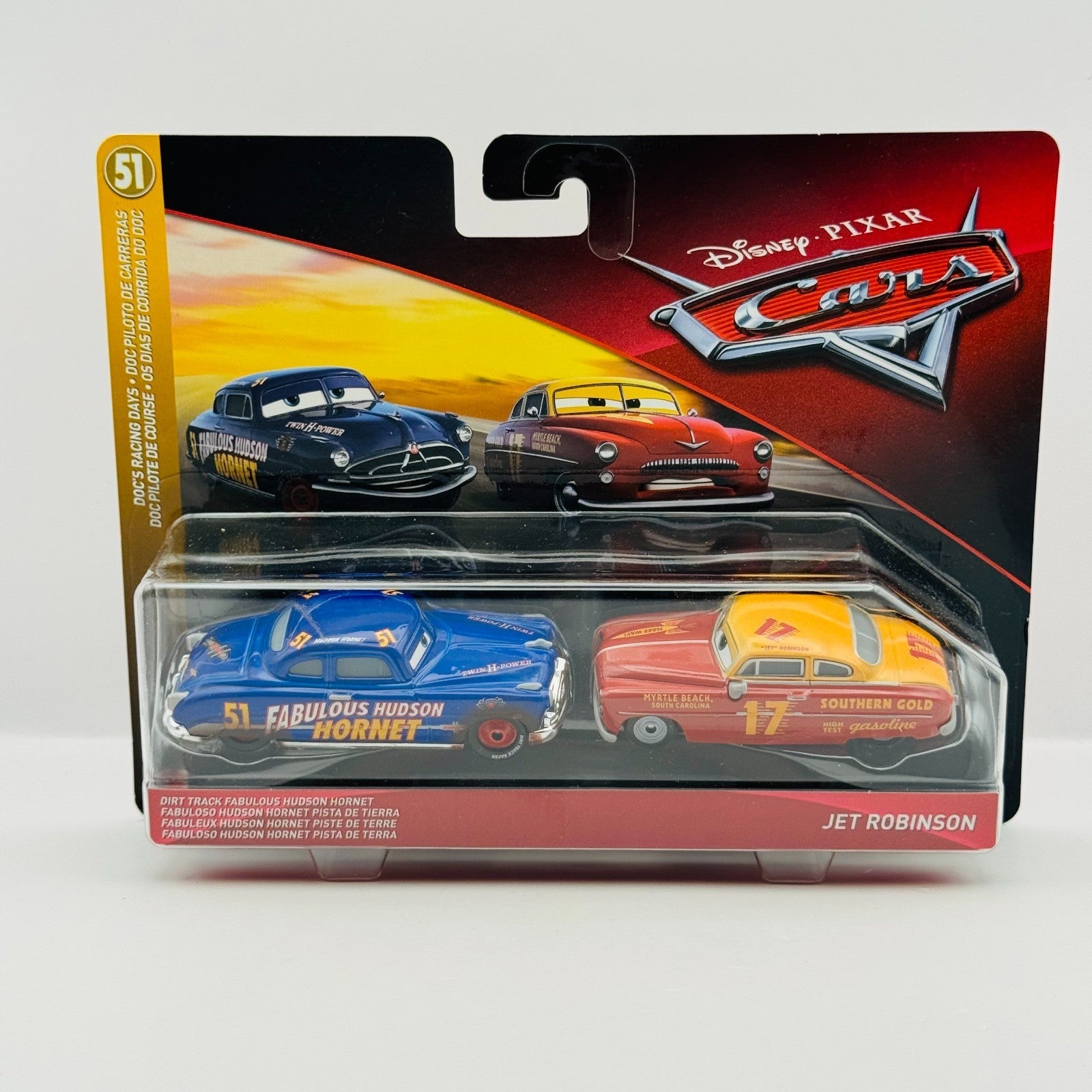 Disney Pixar Cars - FABULOUS HUDSON HORNET DOC & JET ROBINSON 2018- 1:55 Diecast