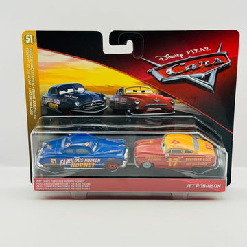 Disney Pixar Cars - FABULOUS HUDSON HORNET DOC & JET ROBINSON 2018- 1:55 Diecast