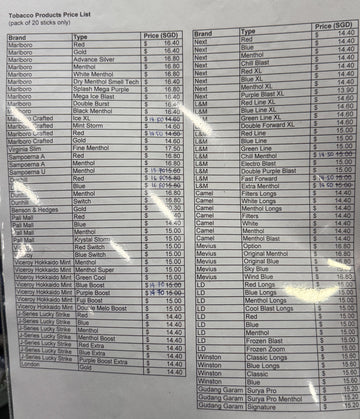 Cigarettes sold in Singapore : r/Cigarettes