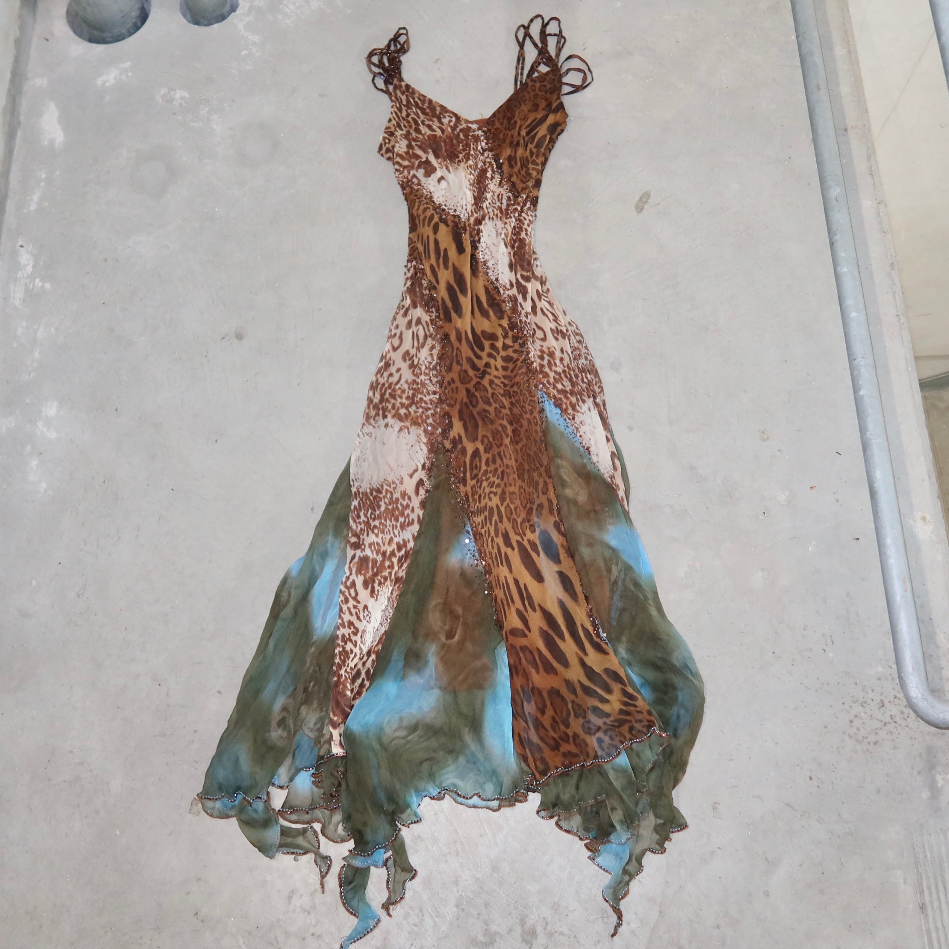 YVE London Silk Leopard Print Dress