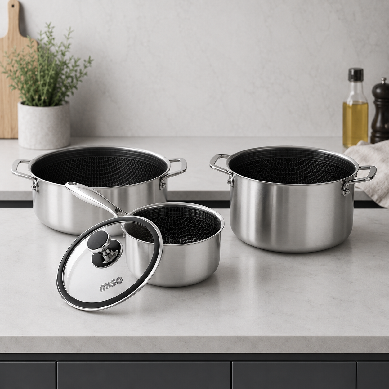 Miso - Hybrid grytset 1,6, 3 & 5 L Inkl. lock