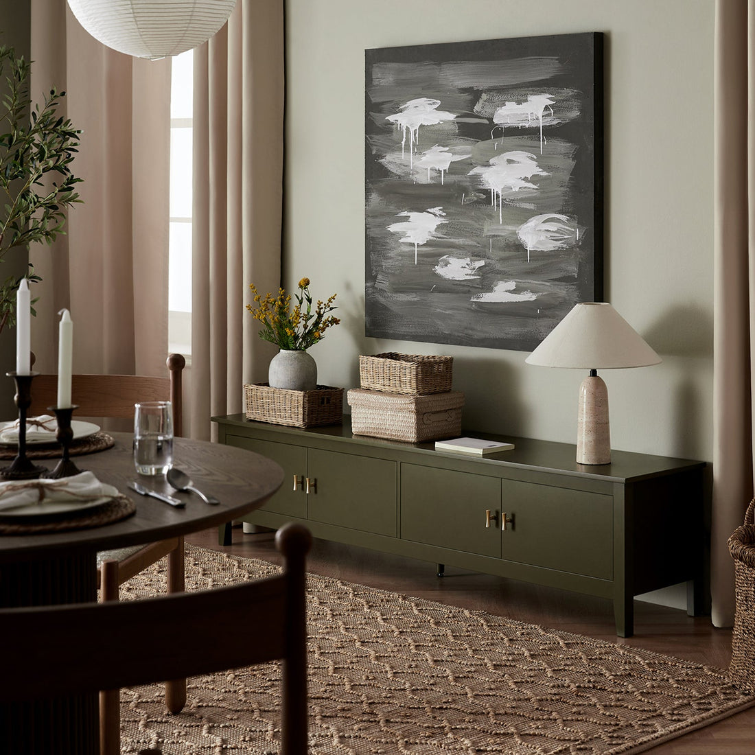 Oakham 180cm Wide TV Unit, Olive Grove - daals