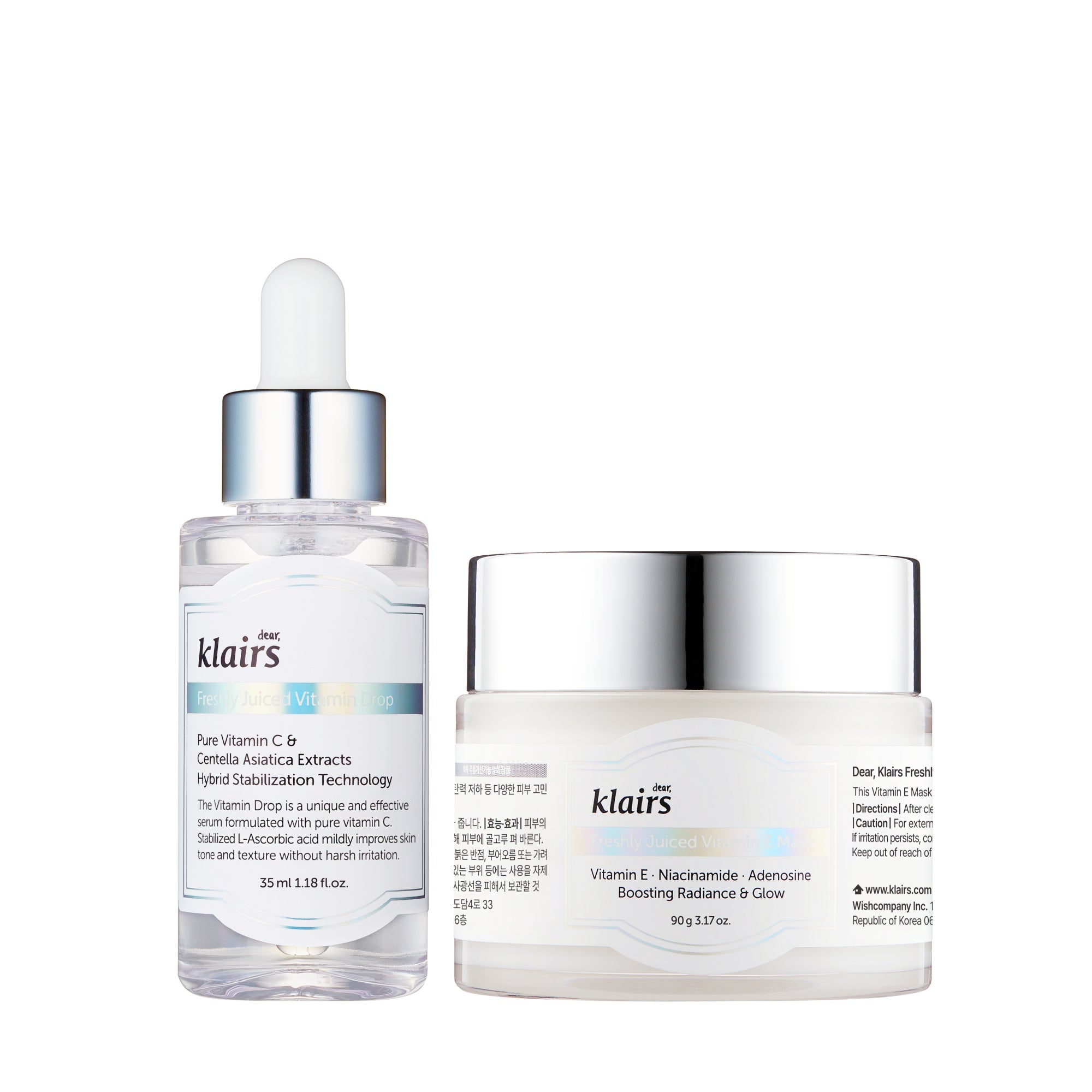 Freshly Juiced Vitamin C Drop + E Mask Set product set lineup showing included items
