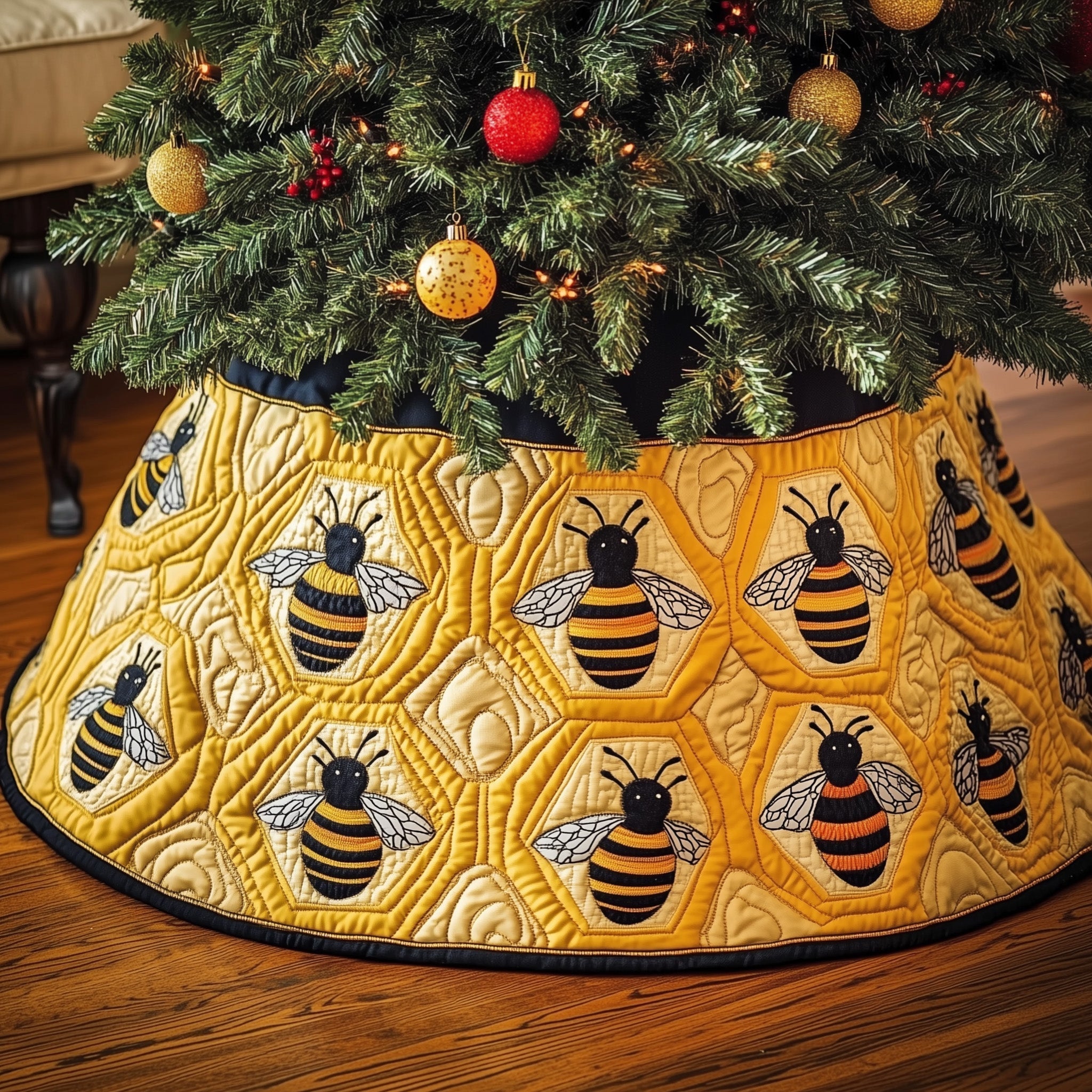Honeycomb Quilted Tree Skirt GFTONL6928