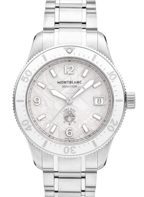 Montblanc Iced Sea Automatic Date 0 Oxygen Biały 38 mm Stal MB134024