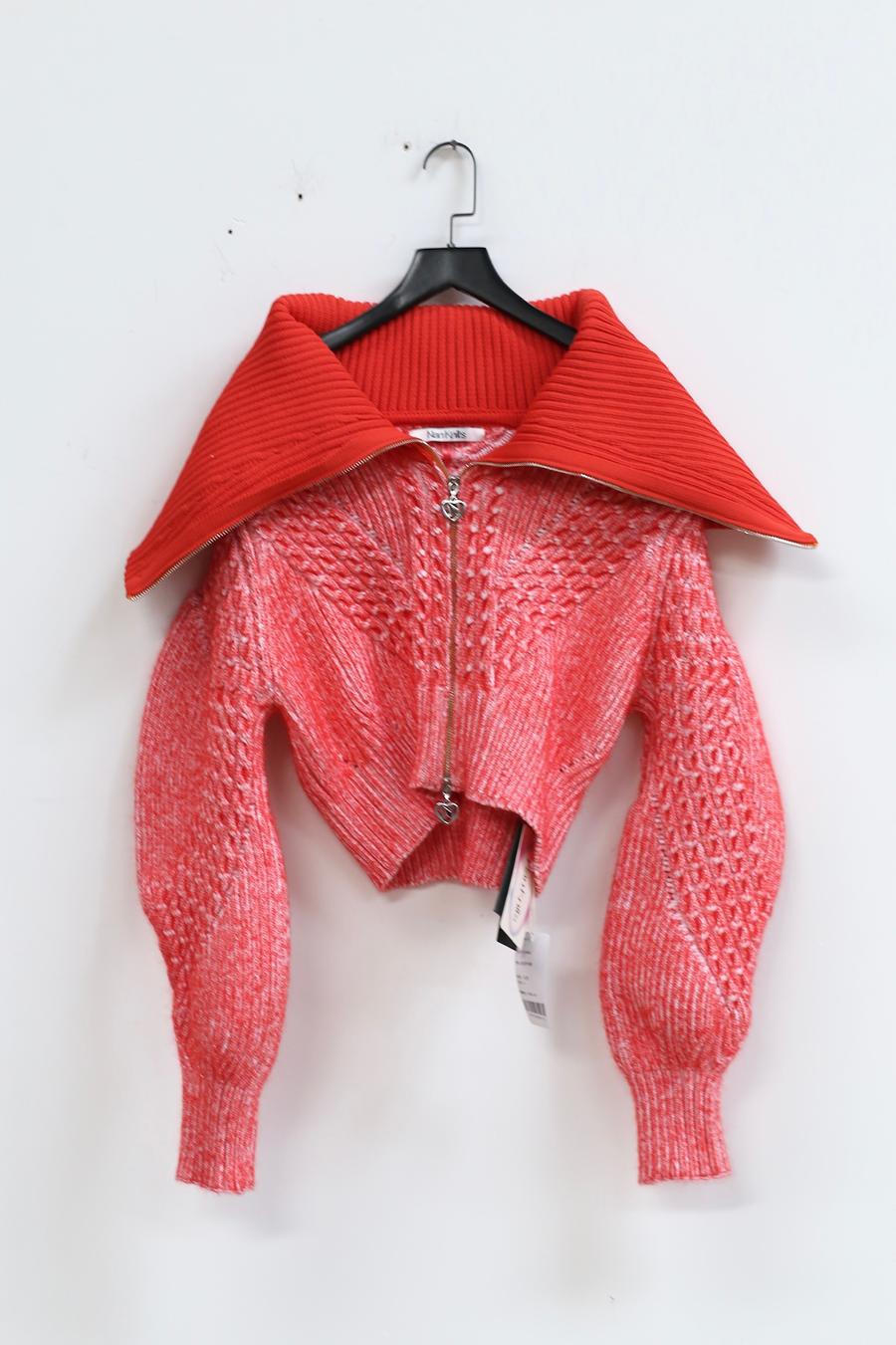 NAN KNITS Love Cable Jacket 22011075 Red