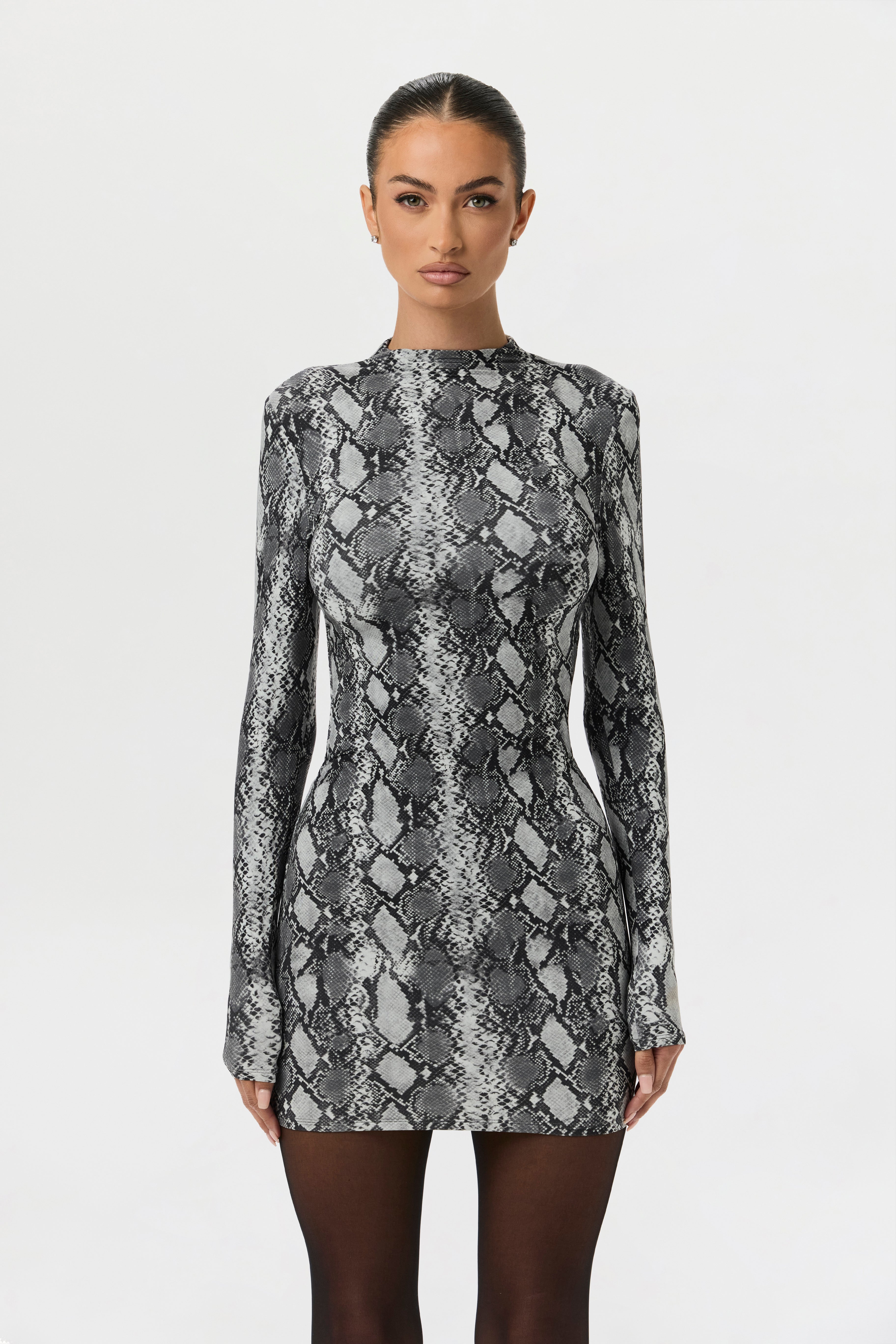 Naked Print Mini Dress