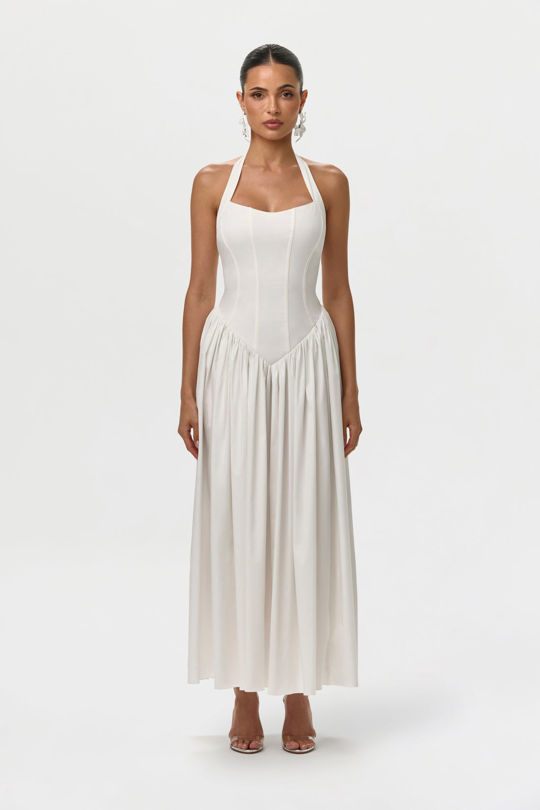 Shirting Poplin Halter Dress