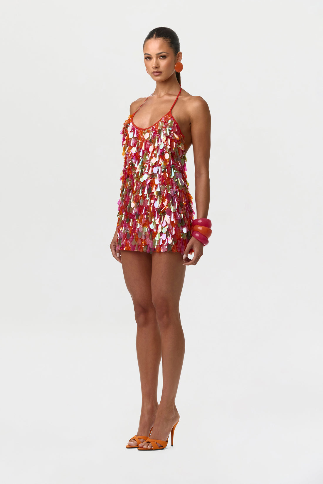 Sequin Halter Mini Dress