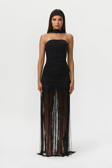 Naked Tube Fringe Mini Dress