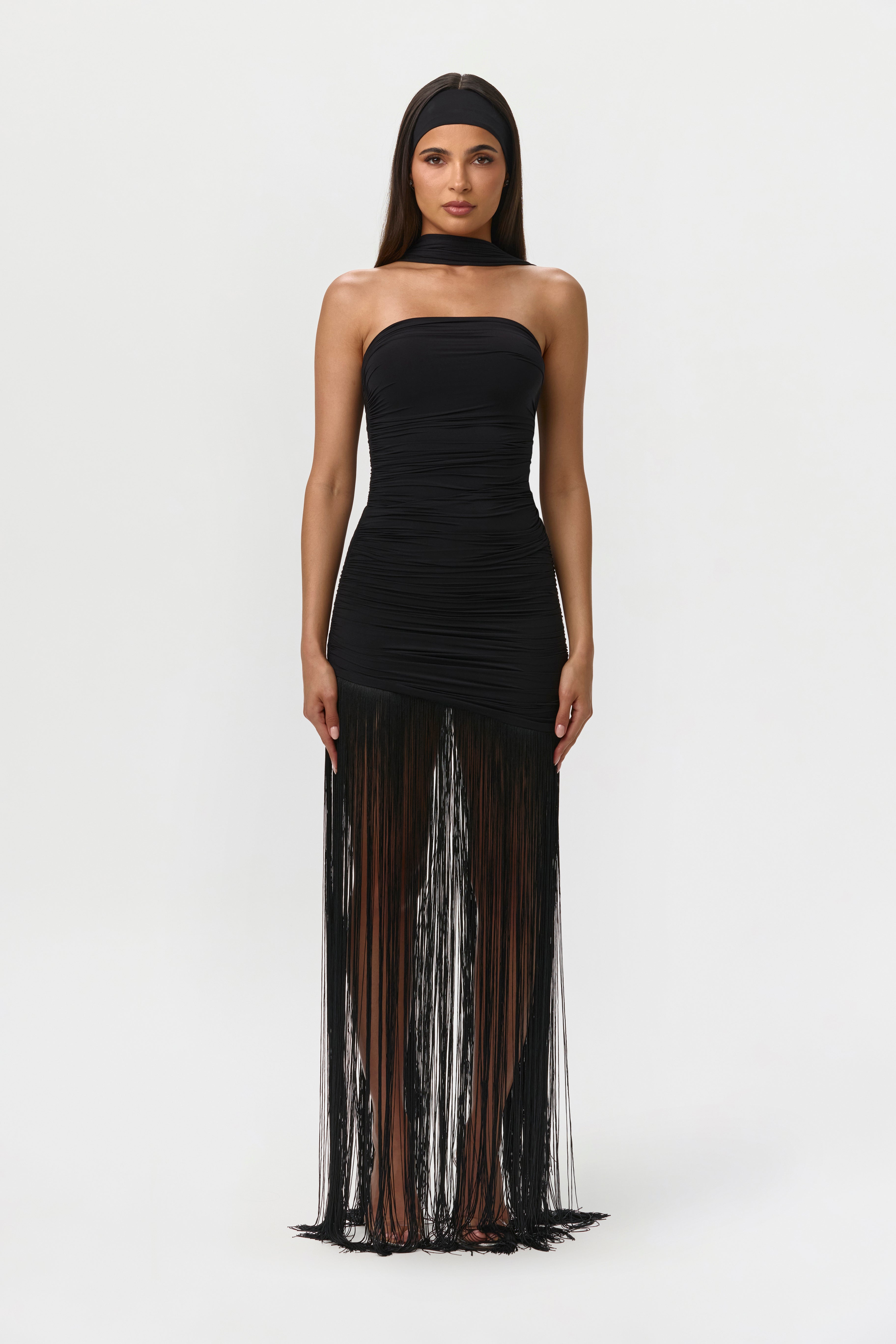 Naked Tube Fringe Mini Dress