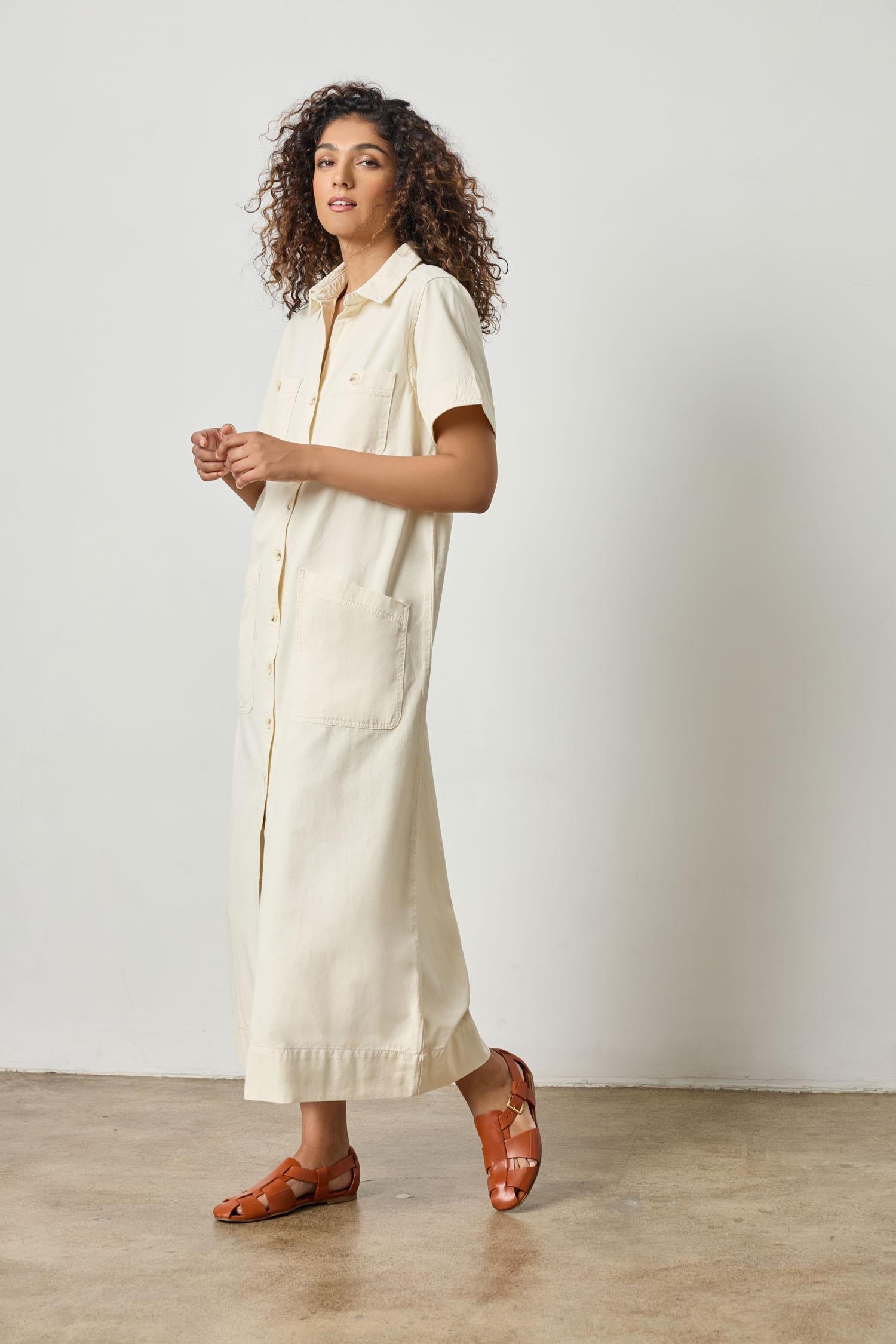 Short Sleeve Maxi Shirt Dress