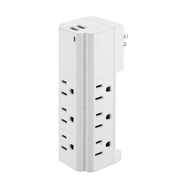LAX Multi-Charging Tower Surge Protector 9 Outlet and 2 USB Ports