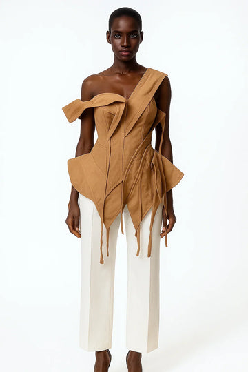 Cisca Cecil Tessa Top- Light Brown