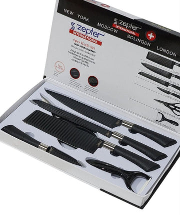 JUEGO DE CUCHILLOS DE COCINA EN SET REVESTIMIENTO ANTIADHERENTE DE ACERO INOXIDABLE ZEPTER EDELSTAHL 6UND