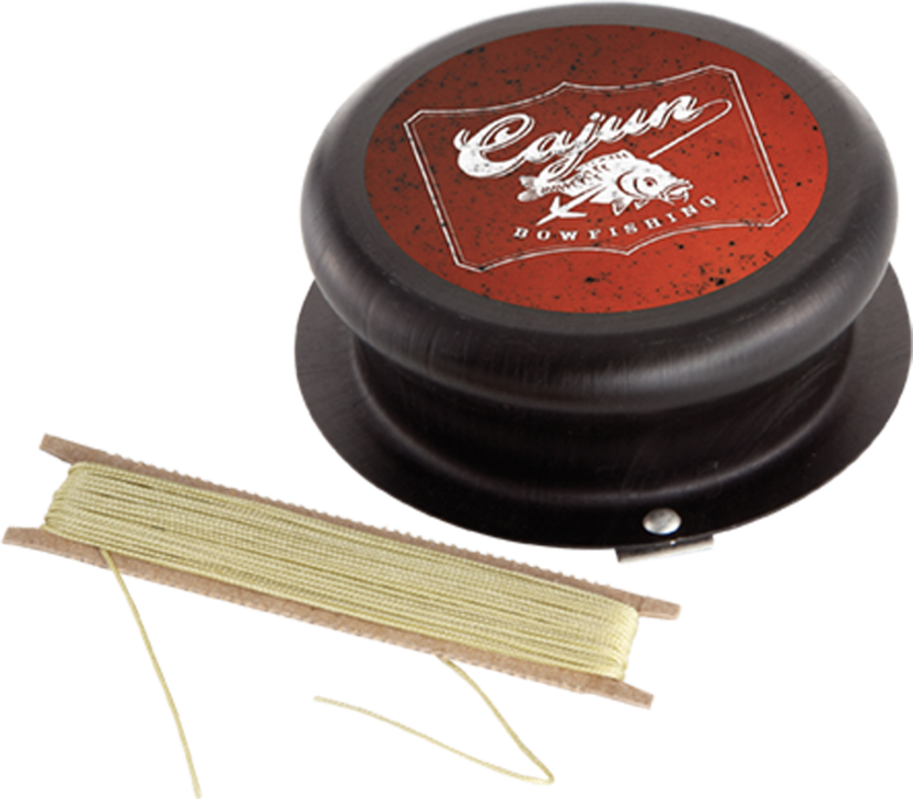 Cajun Bowfishing Screw-On All-Aluminum Drum Reel with 50' of 80-Pound Test Braided Line - Recurve Bowfishing Reel - Bowfishing Reel for Recurve Bow