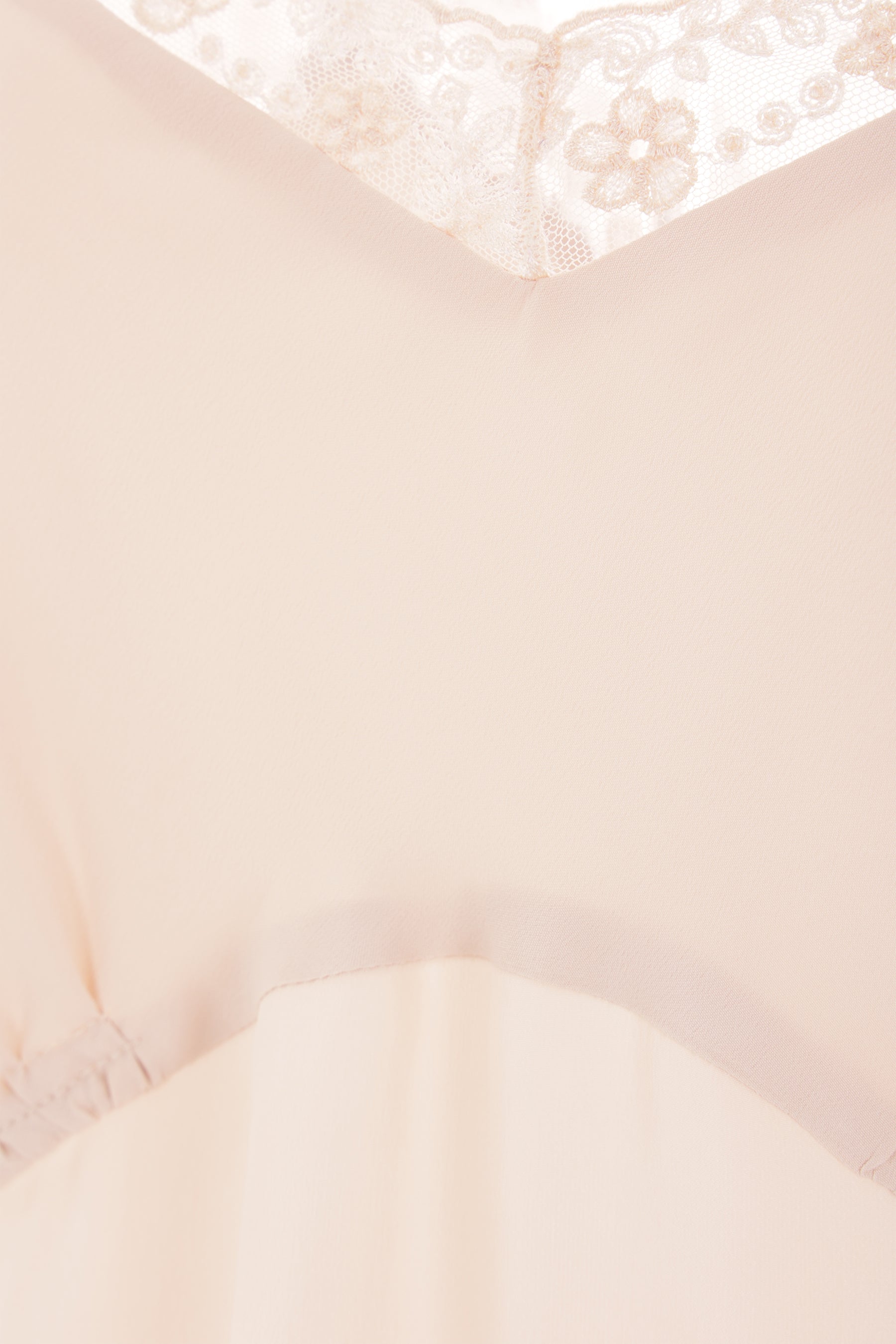 crêpe de chine slip dress with lace trims