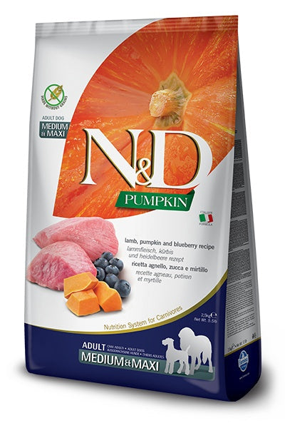 Farmina N&D Pumpkin Dog Adult Medium/Maxi Agnello e Mirtillo - 2,5 kg