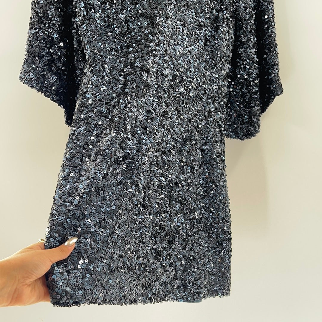 Free People Midnight Blue Sequin Dress (Sz 2)