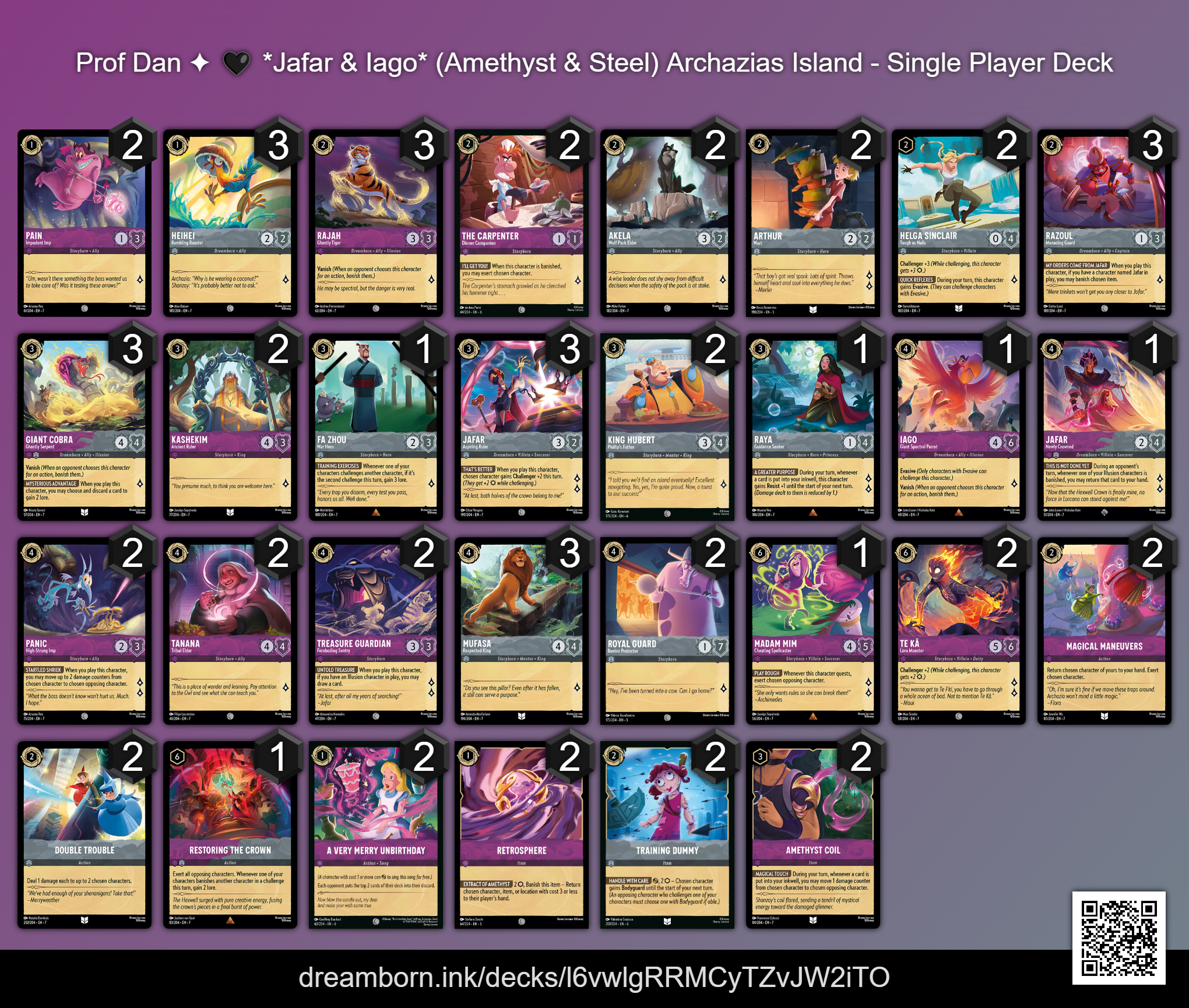 Lorcana Archazias Island Single Player Deck Lists : r/Lorcana