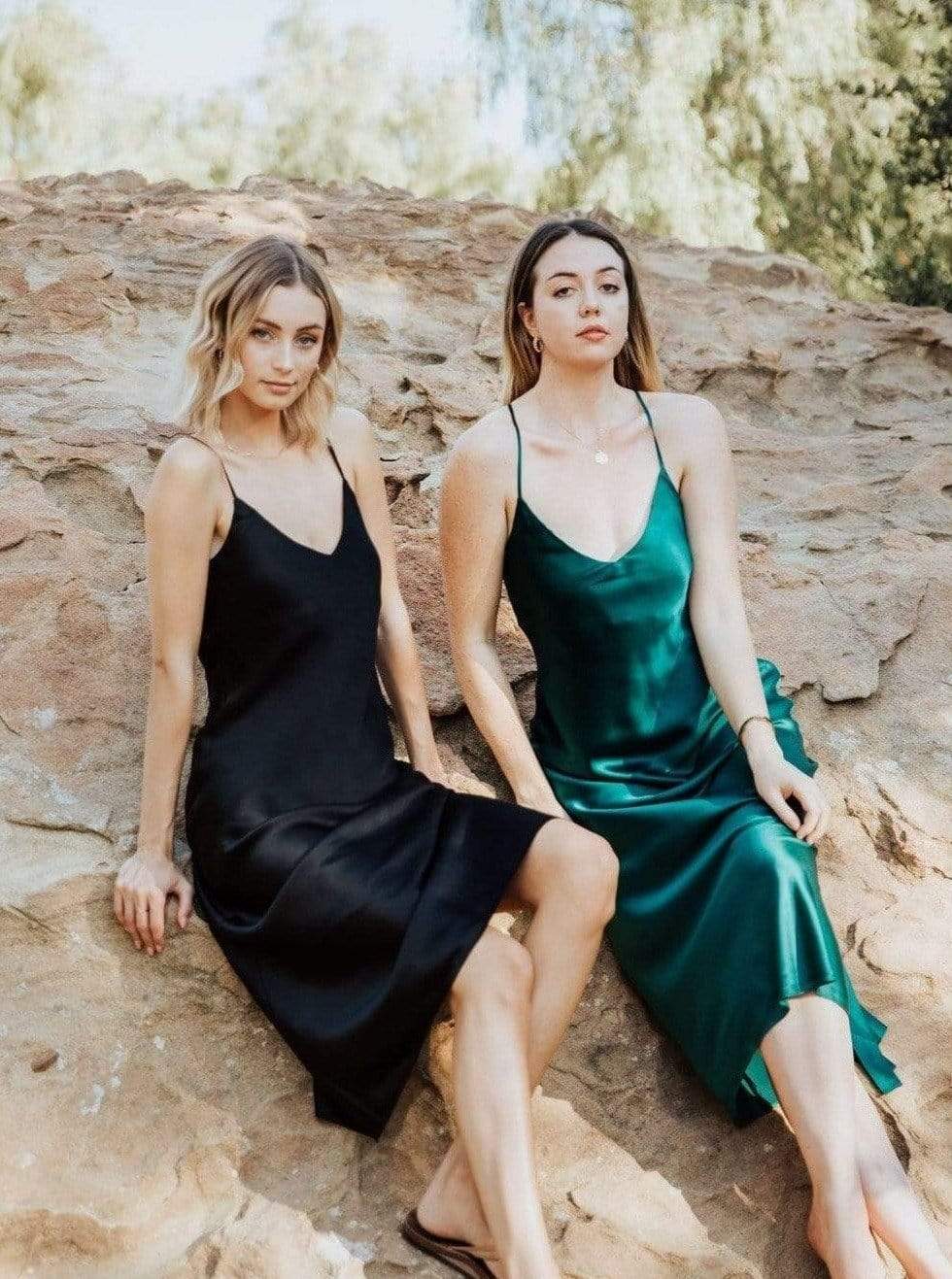Slip Dress The Sunday Silk Slip Dress (Adjustable Straps and Built In Bra) lunya morgan lane