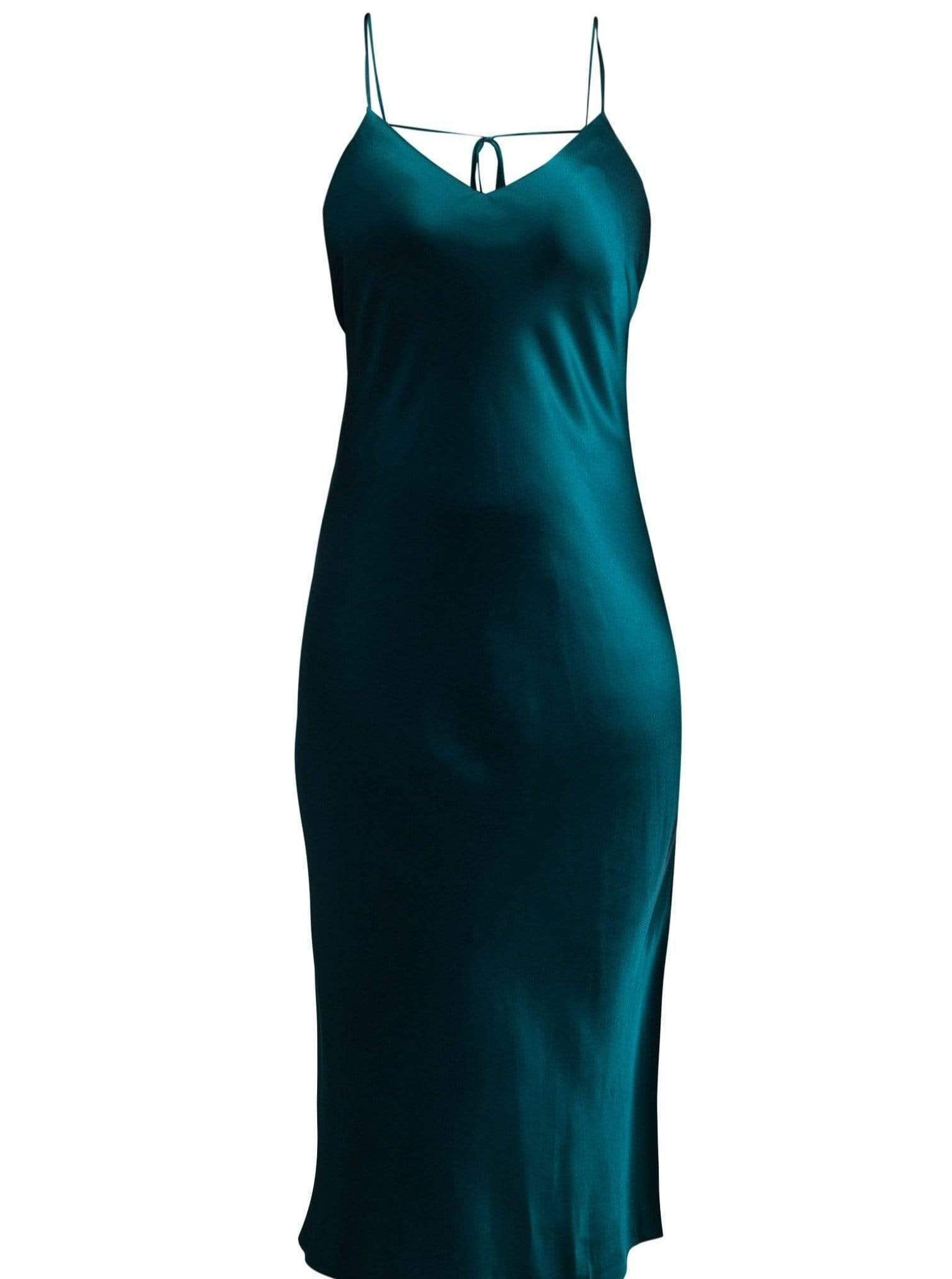 Slip Dress XS / Deep Emerald Green The Sunday Silk Slip Dress (Adjustable Straps and Built In Bra) lunya morgan lane