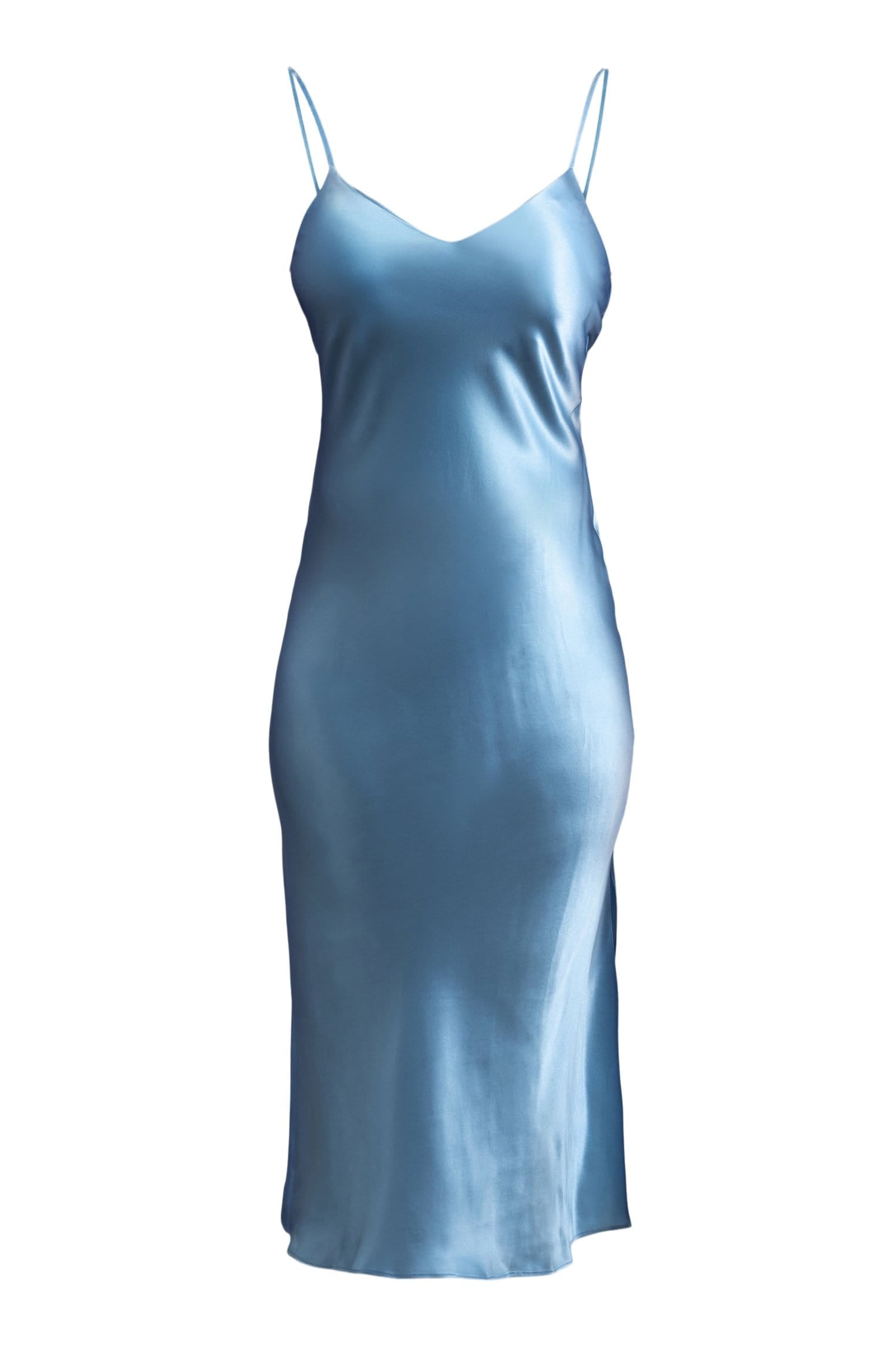 Slip Dress XS / French Blue The Sunday Silk Slip Dress (Adjustable Straps and Built In Bra) lunya morgan lane
