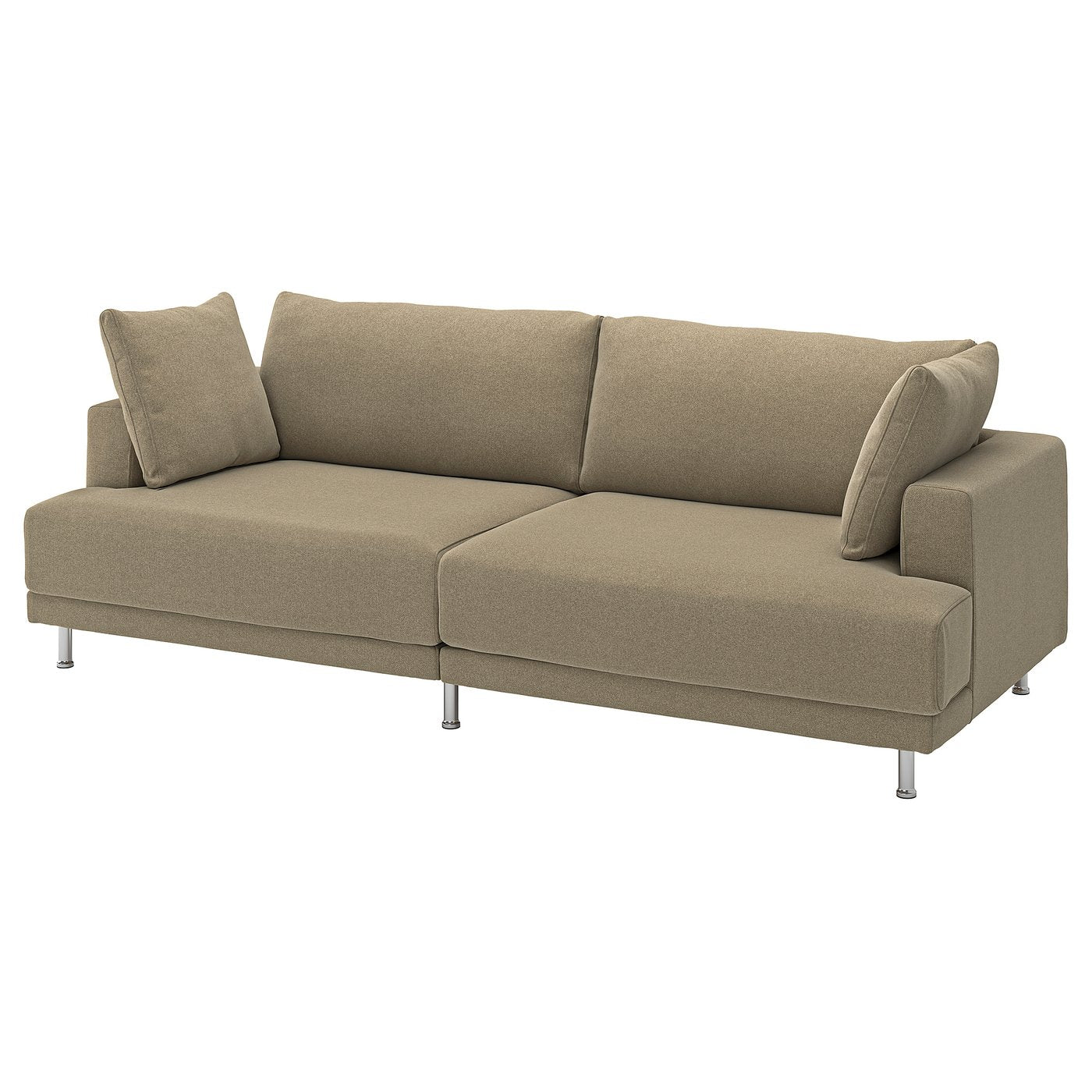UPPÅKRA 3-seat modular sofa, Johanneshov brown-beige, 254x95x107 cm